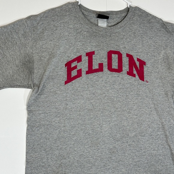 Vintage Elon University Phoenix T-Shirt Elon College Gray Large Distressed 1990s - Picture 8 of 13